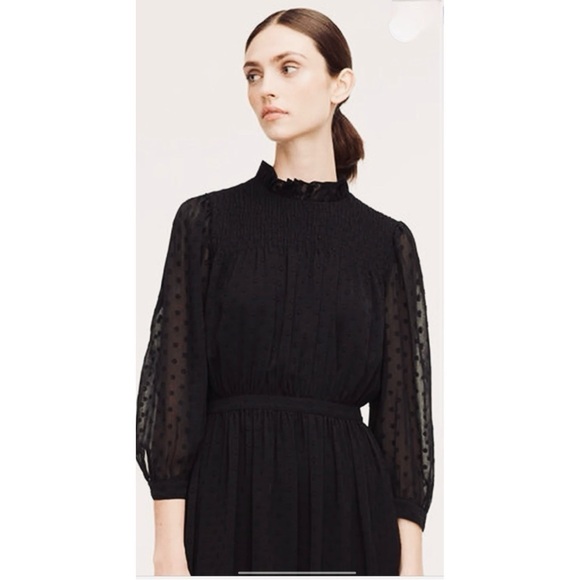 REBECCA Taylor Clip Dot Shirt Long Semi Sheer Sleeve Mini Dress NEW size 6 - Picture 8 of 11